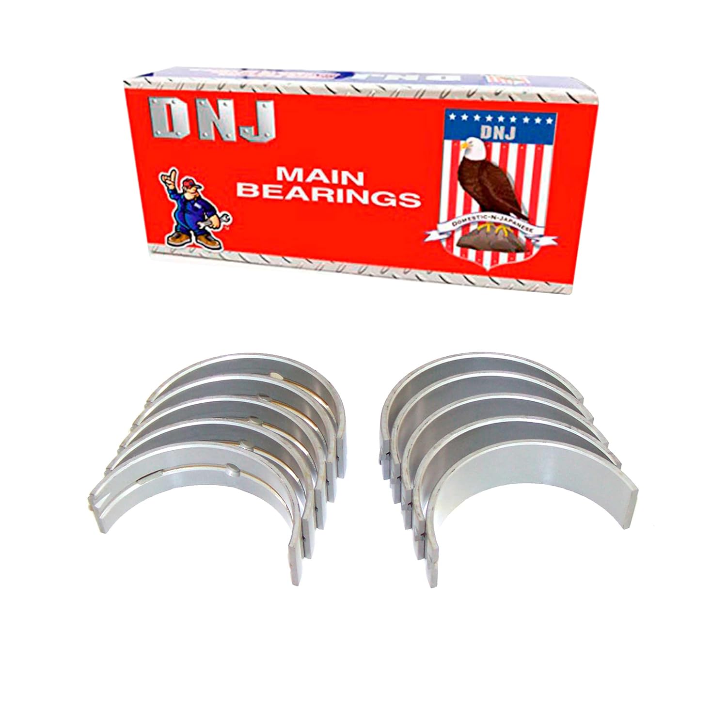 DNJ MB649 Main Bearings Set Standard for 2002-2016 Infiniti, Nissan Armada, FX45, FX50 4.5L-5.6L V8 32V DOHC 4494cc