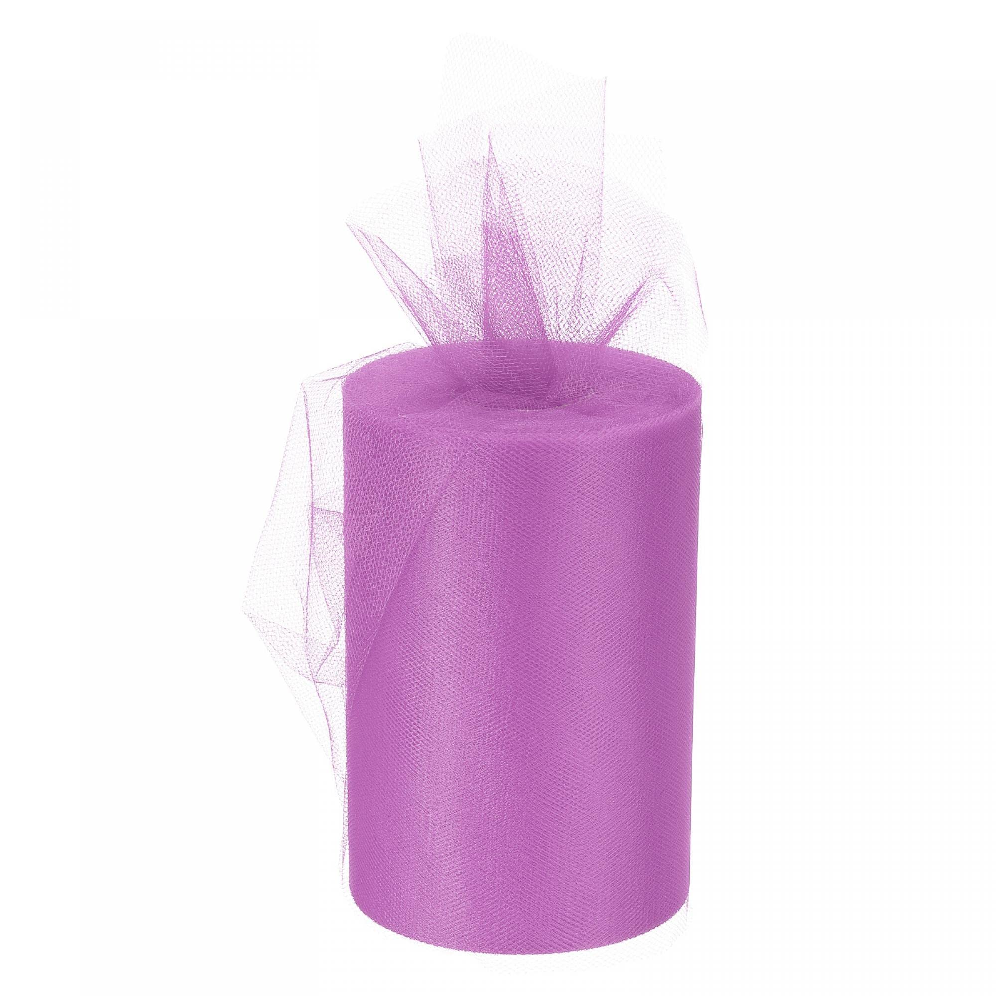sourcing map 6 Inch 100 Yards Tulle Ribbon Rolls Pastel Netting Fabric Net Cloth for Gift Wrapping Christmas Wedding DIY Crafts, Pink Purple