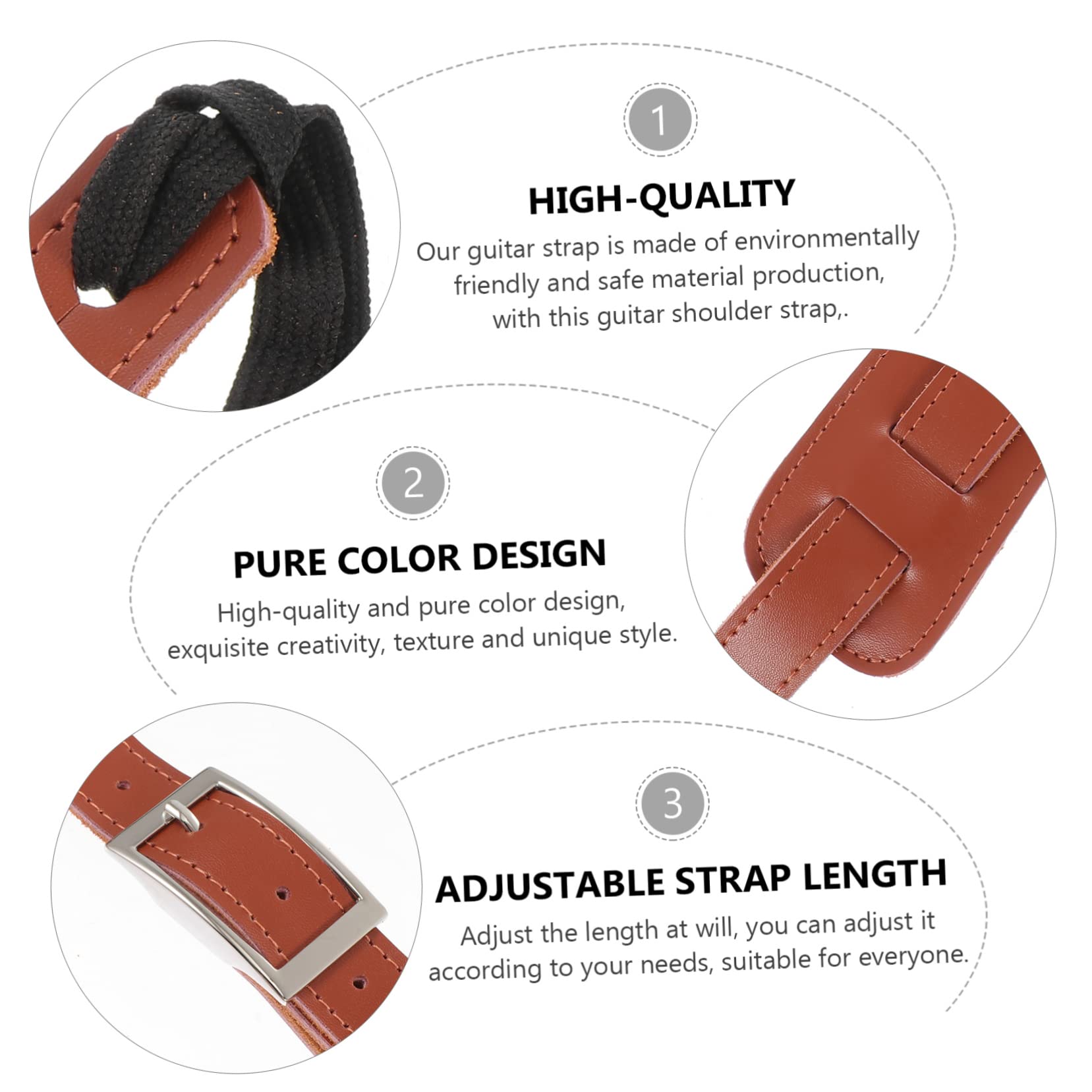 elegante cinturón de guitarra correa guitarra acústica guitar strap guitarras correa de guitarra clásica correa de guitarra creativa cinturón de instrumentos Cuero Brown