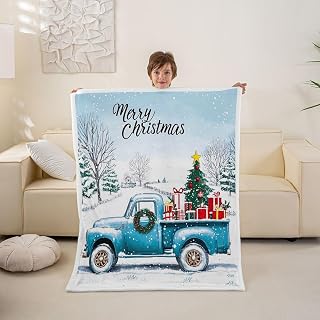 Castle Fairy Vintage Truck Throw Blankets,Kids Girls Boys Adult | Xmas Tree Gifts Jungle Fleece Blanket,Christmas Winter Blankets Rustic Farmhouse Blanket Chair Sofa Bed Decor ,40"×50"