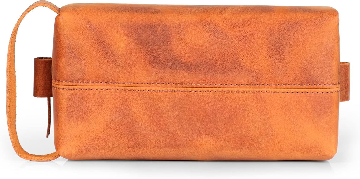 Londo Genuine Leather Travel Toiletry, Makeup, Shaving Organizer Bag - Dopp Kits - Unisex