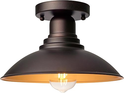 Miniatura 9 de Luz de Granero de Cuello de Ganso de Bronce Rústica Estilo Granja, Iluminación de Tocador de Cabaña Interior con Casquillo Base E26, Aplique