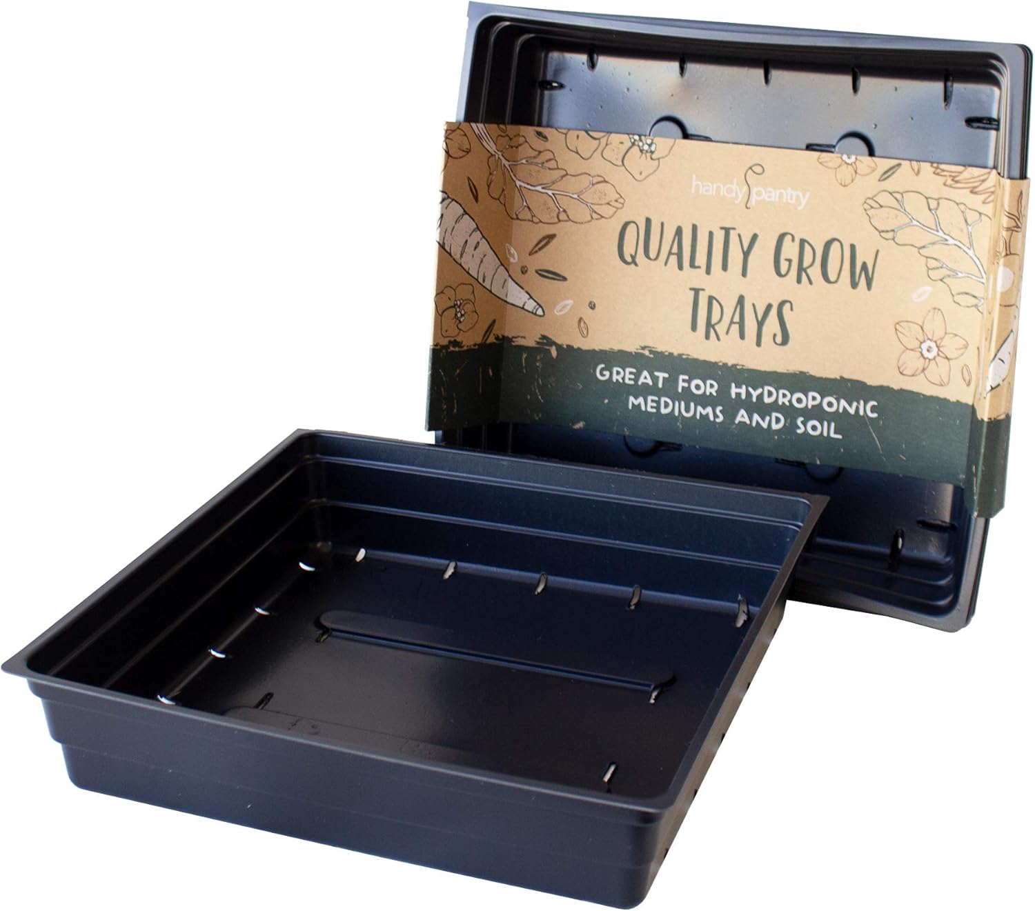 10" x 10" Garden Growing Trays with Drain Holes 5pack Recyclable Plastic Plant