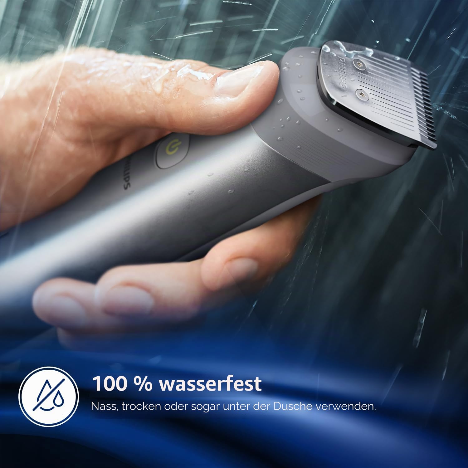 Philips MG5930/65 All-in-One-Trimmer, wiederaufladbar, kabellos, für Gesicht, Kopf und Körper für Männer (120 Minuten Laufzeit, Bart-Sense-Technologie, Silber)