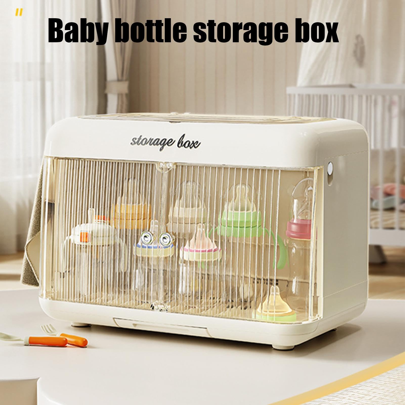 Rangement pour biberons, organisateur de biberons pour bébé Boîte de | Support de sèche-bouteille Transparent anti-poussière, pour la cuisine de la m