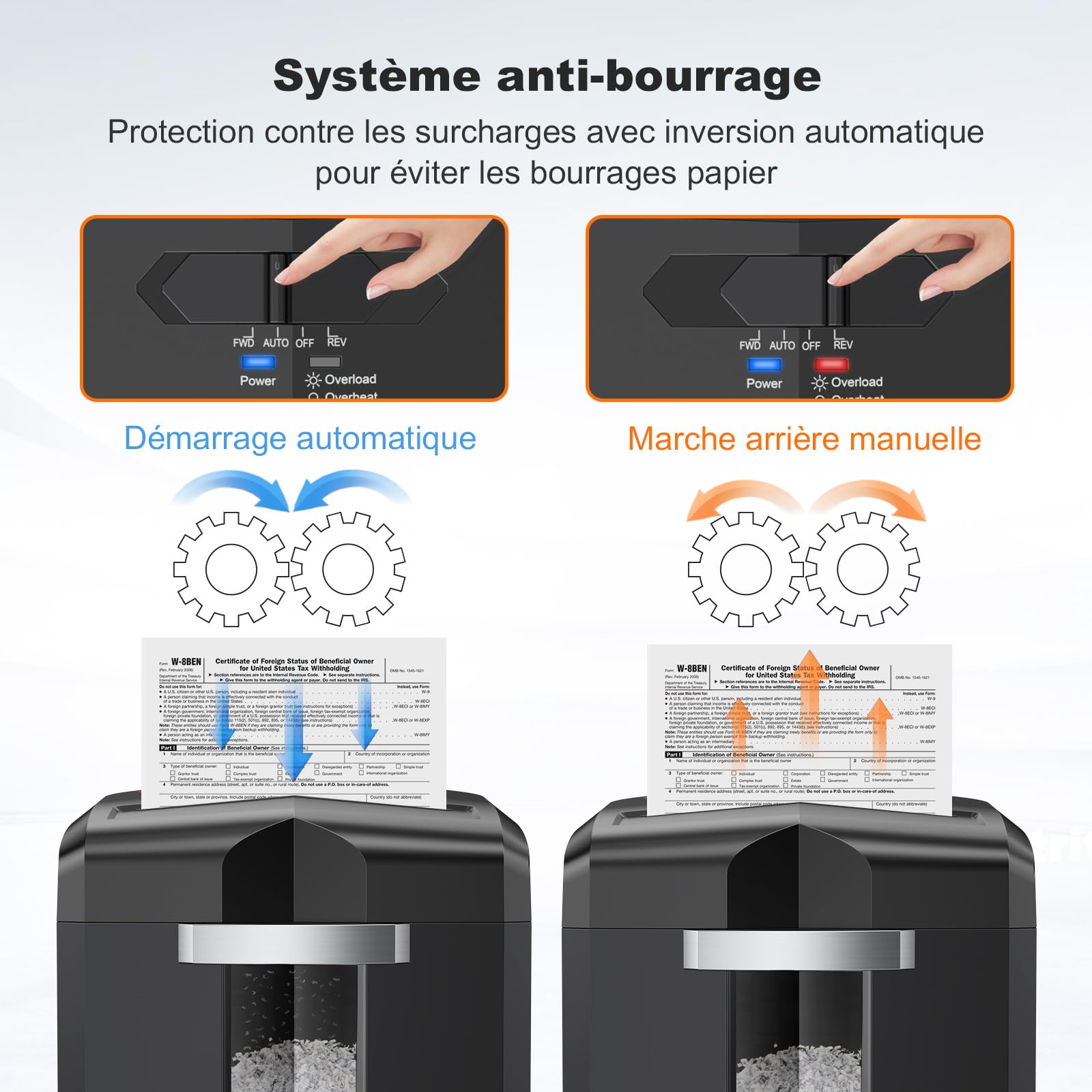Bonsaii Destructeur de Documents 12 Feuilles Micro-Cut 60 Minutes 16 Litres C266-B