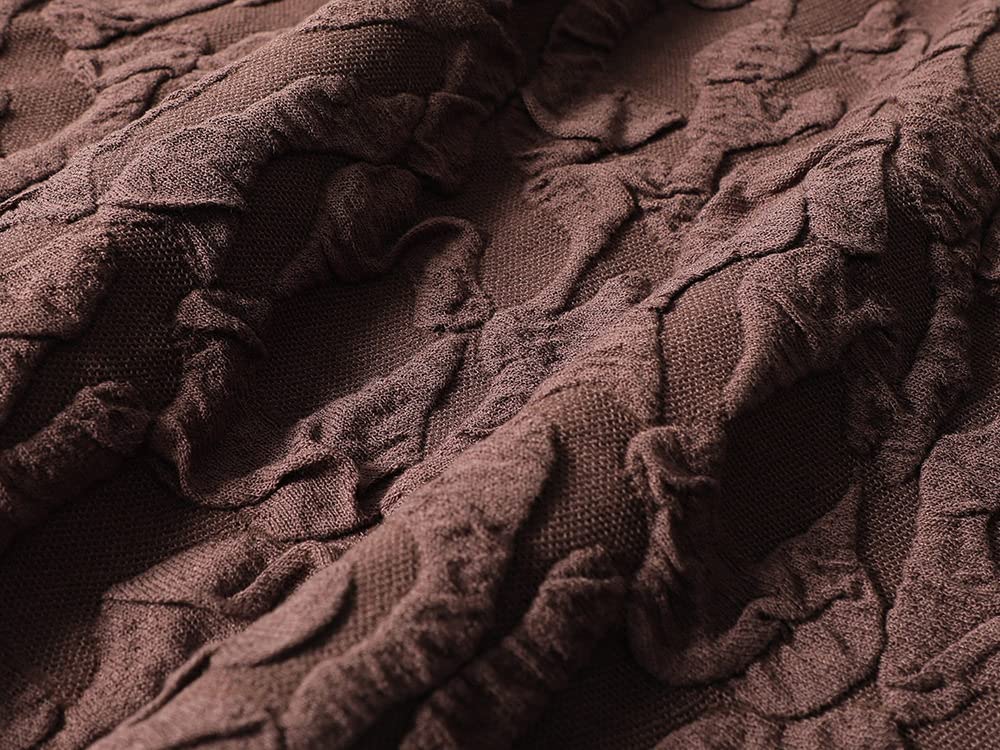 LUKX Rock Damen,Damen-Minirock Braun Elastischer Jacquard-Strick-Faltenrock Mit Hoher Taille Vintage A-Linie Swing Geraffter Eleganter Herbst-Winter-Kurzrock Für Mädchen Damen
