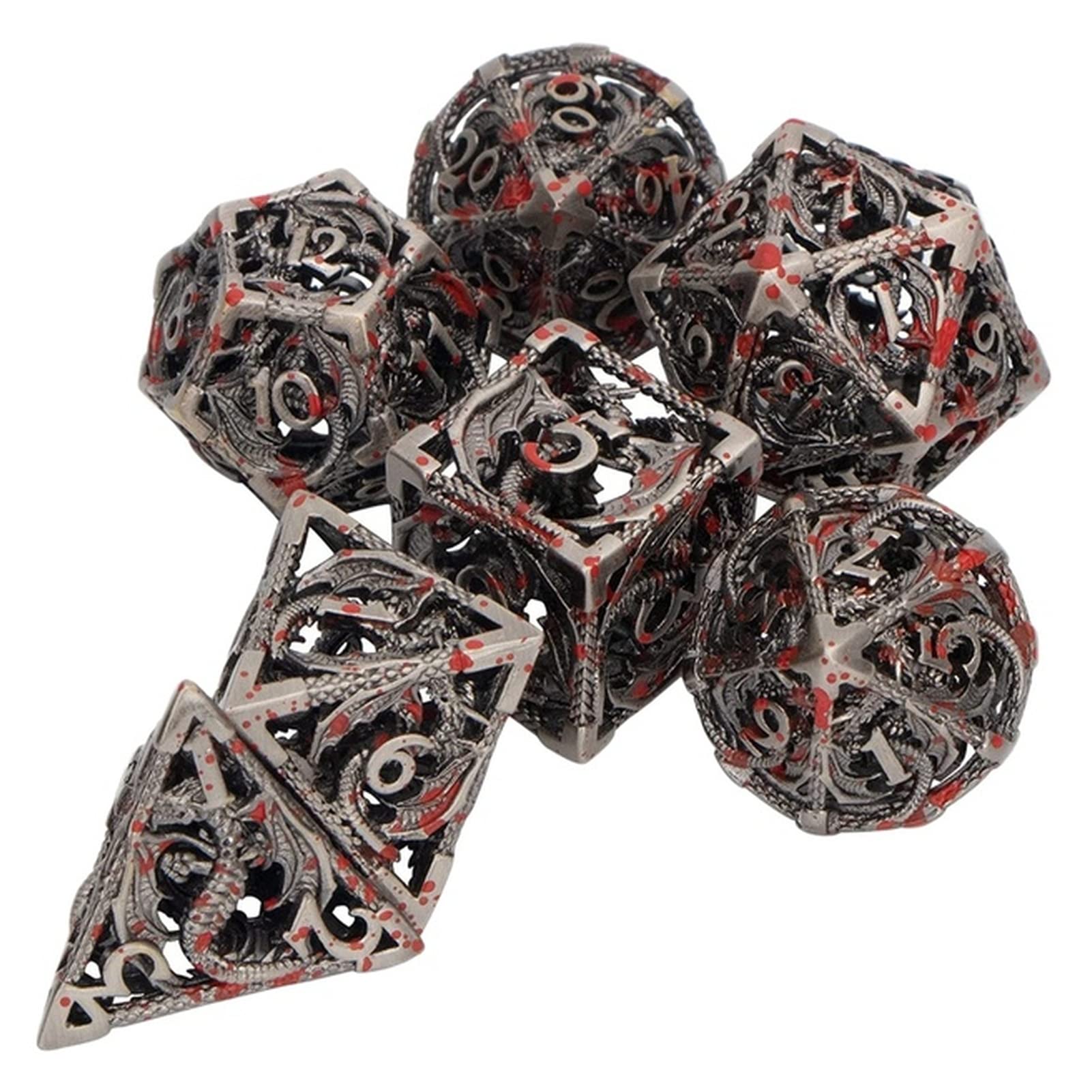 Würfel Würfel Set Hohlmetall-Polyhedral-Würfel for MTG Pathfinder-Brettspiele Rolle Spielen D und DICE Gezinkte Würfel