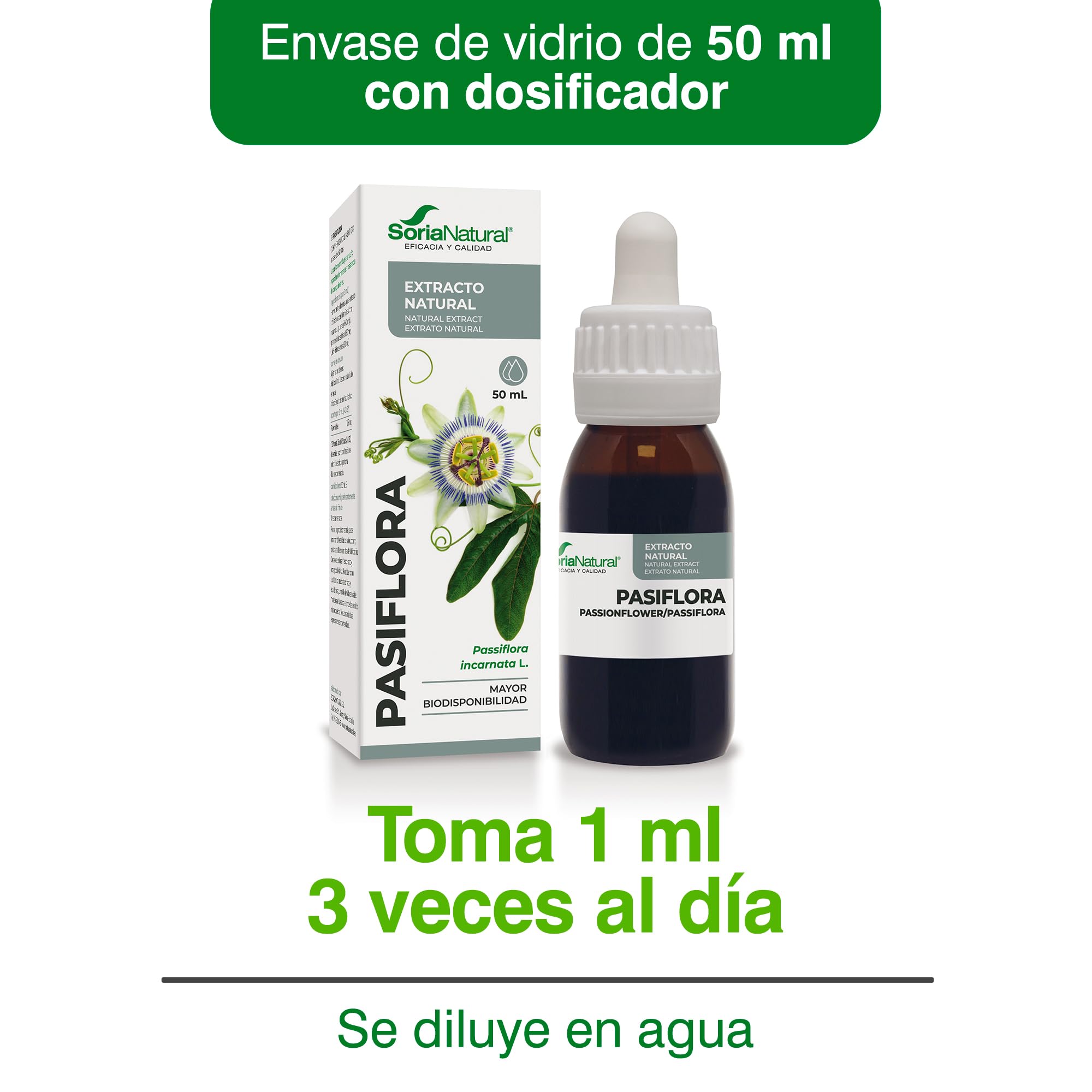 Soria Natural - Extracto Pasiflora S.XXI- Complemento alimenticio - Ayuda al descanso y la relajación - 50 ml