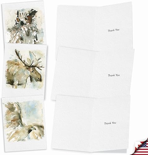 Miniatura 9 de The Best Card Company, Zoo Babies - 10 tarjetas de agradecimiento en caja (4 x 5.12 pulgadas) - Animal Baby Thank Yous con sobres M6726TYG