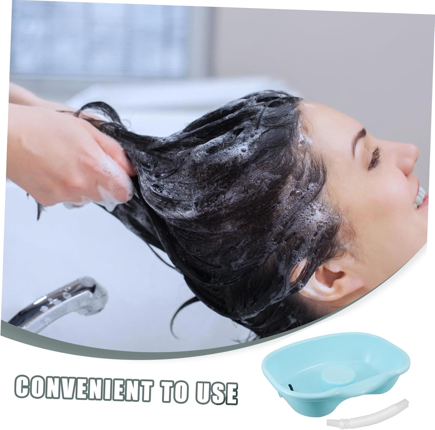 Wash Basin for Bedridden Elderly Portable Hair Washing Station Head Washing Bowl Sink Bather for Bed Comfortable Design Easy Drainage