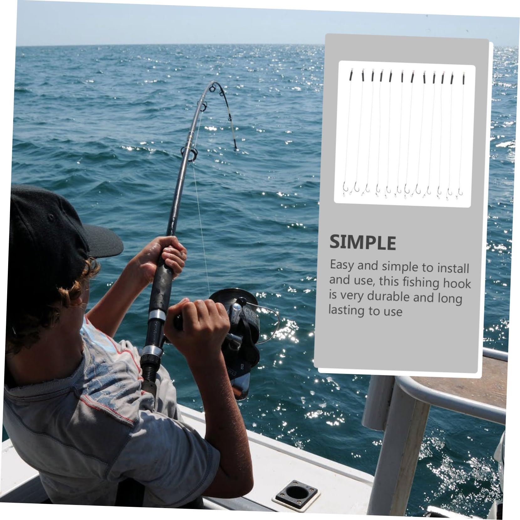 Abaodam Juego De Anzuelos Gancho De Pesca Pesado Anzuelos De Pesca Ganchos De Bajo Pececillo Sedal Anzuelos Metalicos Anzuelo De Pesca para Exterior