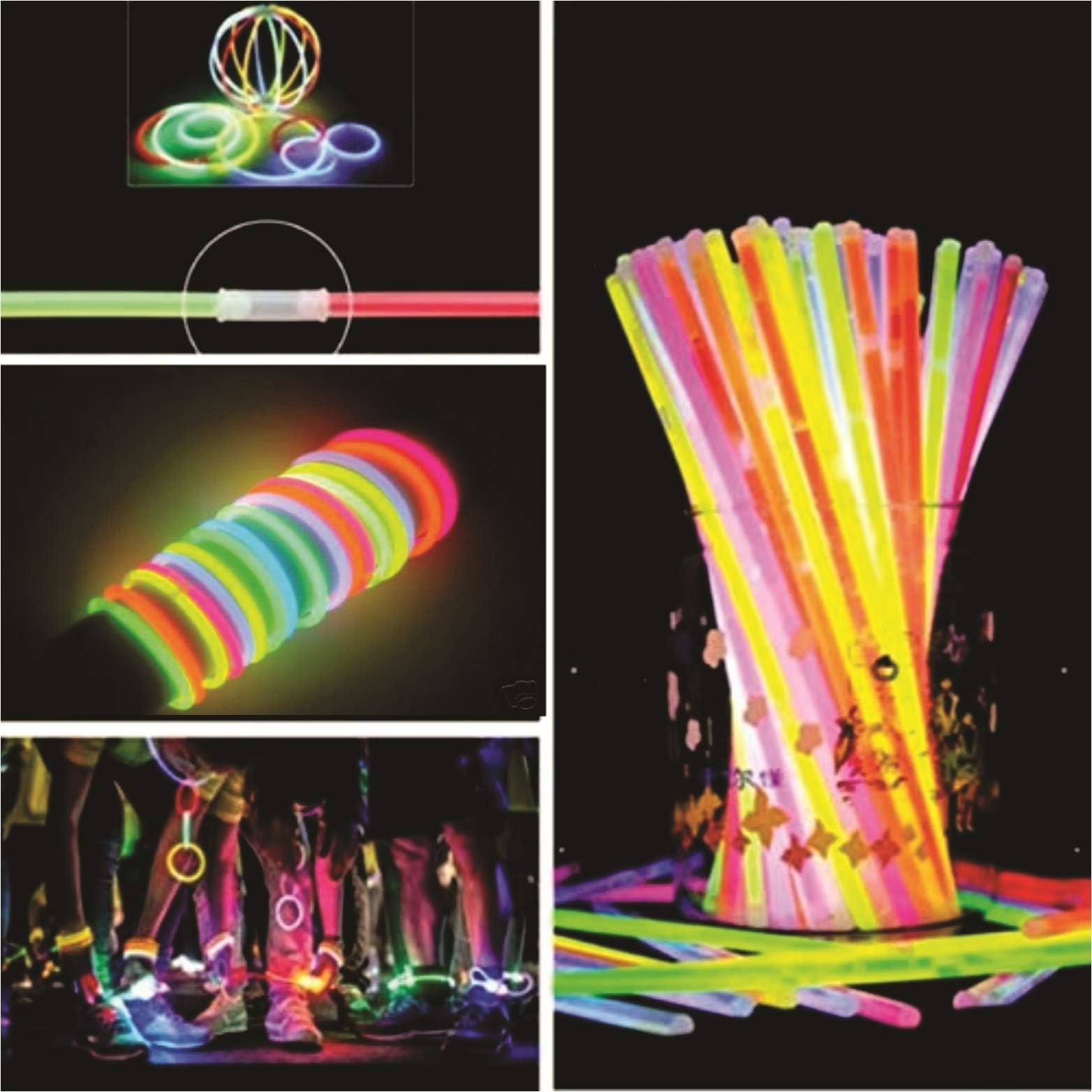 Chocozone Light up Toys 50pcs Glow Sticks Mixed Colors Party Favors Supplies for Kids Birthdays (Glow Bracelets)