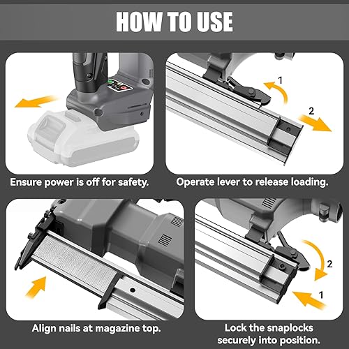 Miniatura 5 de Clavadora inalámbrica de 18 GA para Dewalt 20V Max, pistola de uñas de calibre 18 con 1000 nials para carpintería de madera, sin escobillas, 2