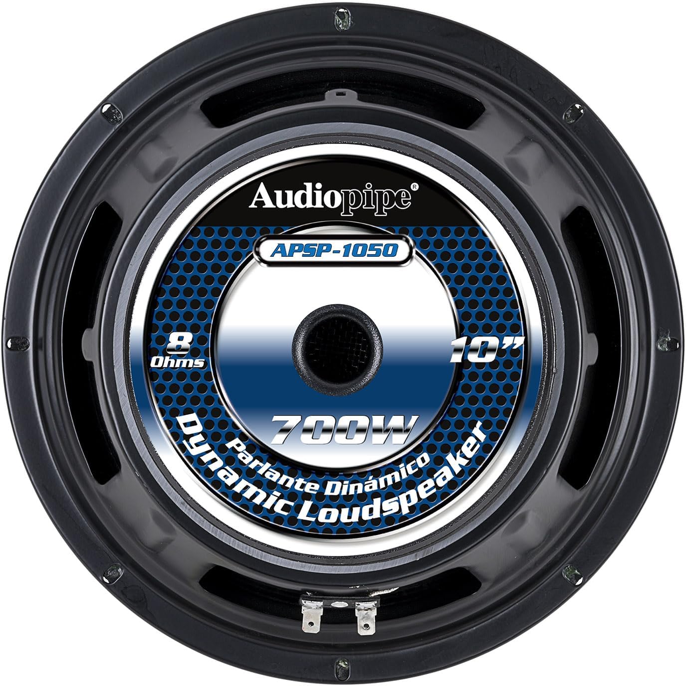 AudioPipe APSP-1050 10 Inch 700 Watt MAX, 350 Watts RMS, and 8 Ohm Dynamic Mid Range Car Audio Loudspeaker with 2.5 Inch Kapton Voice Coil, Black