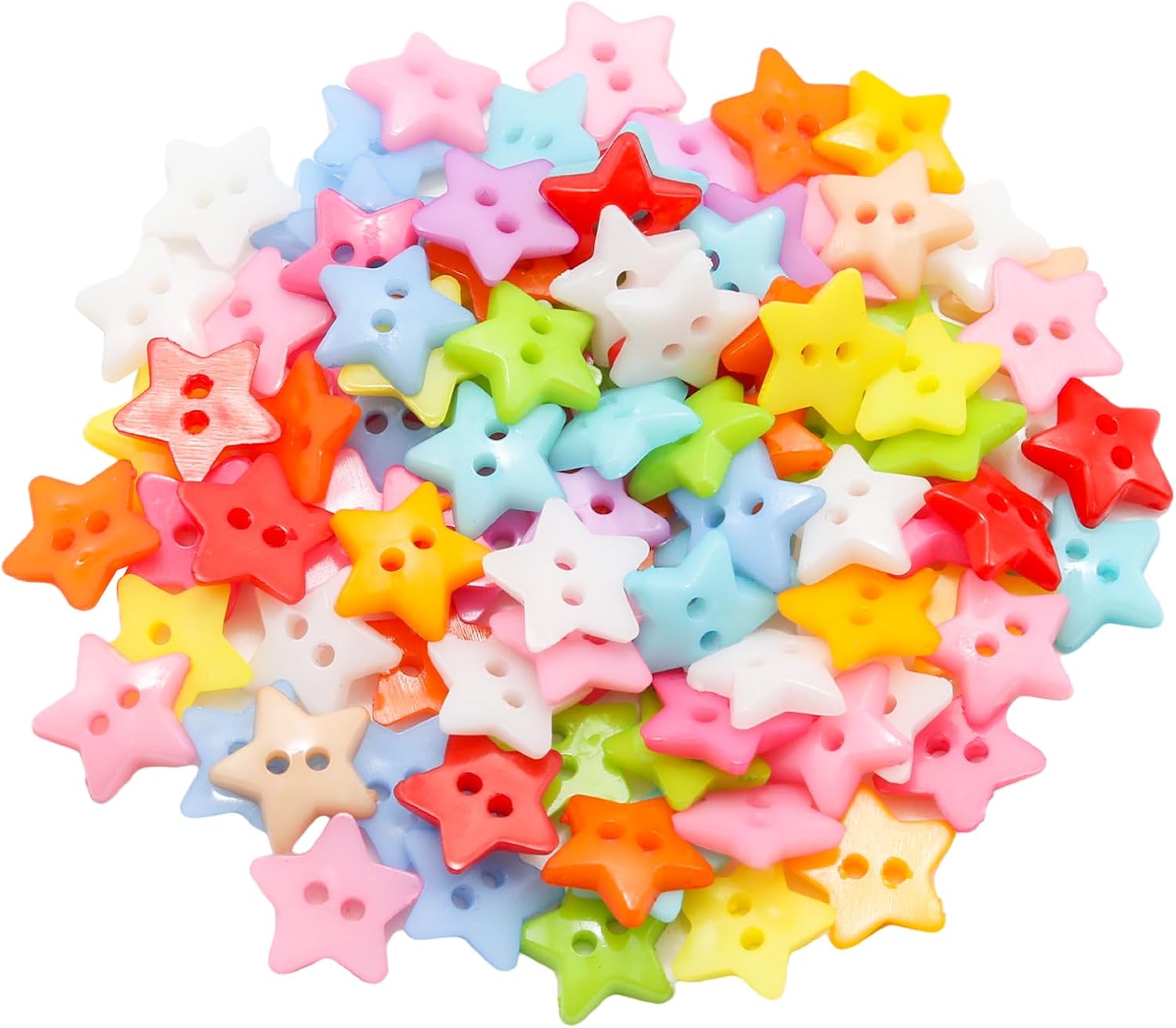 Lilaly 100 Pcs Cute Flower Assorted Buttons for Crafts, Suitable for Clothes, Crafts, DIY