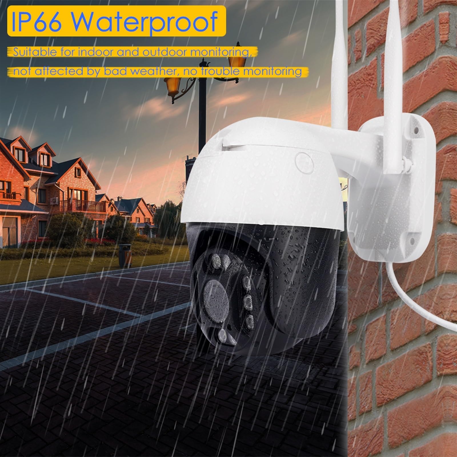 Kamery Monitoringu, Kamera IP 5MP PTZ CCTV kamera bezpieczeństwa Alarm automatyczne śledzenie bezprzewodowy nadzór wideo 5-krotny zoom optyczny IP66 na zewnątrz(5MP Cam X64G SD)