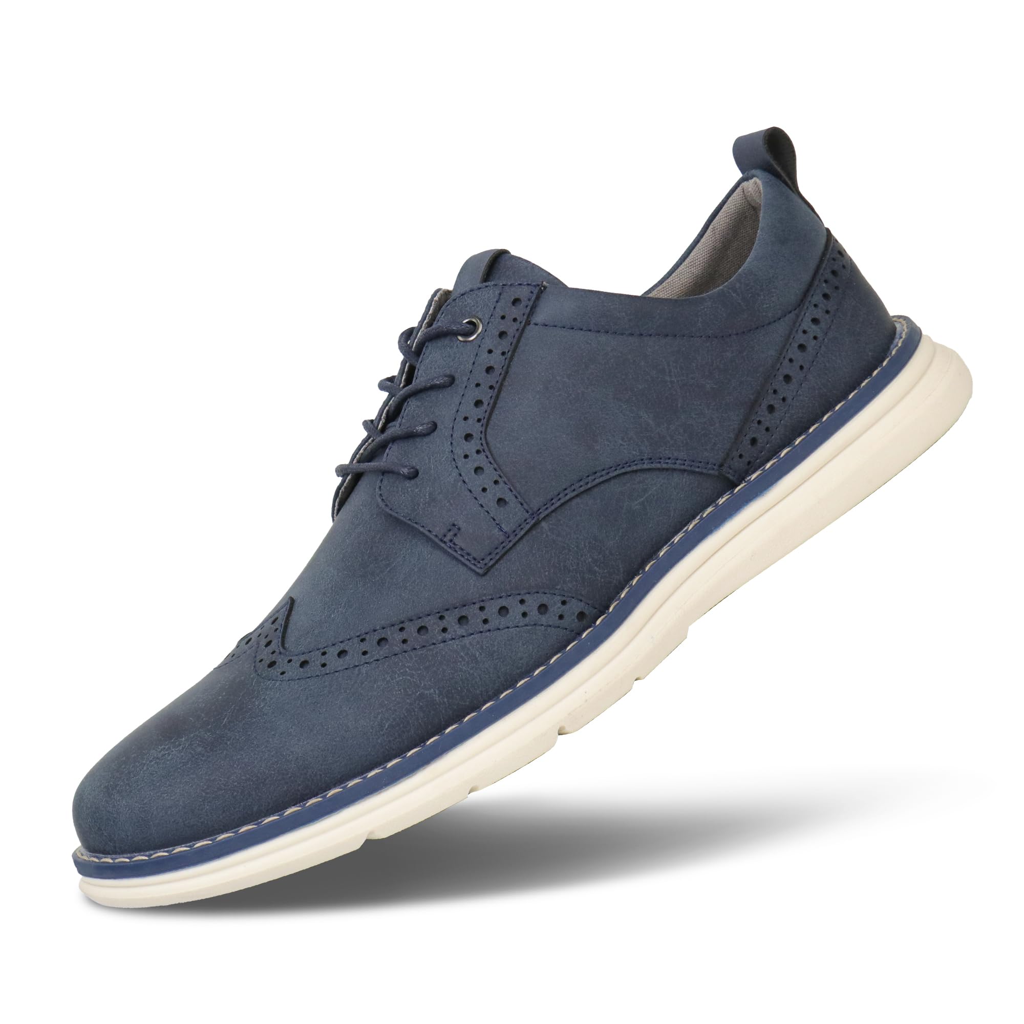 Hawkwell Plus Mens Plus Size Wingtip Oxford Shoes Classic Brogue Dress Shoes Business Office Shoes US Sizes 15