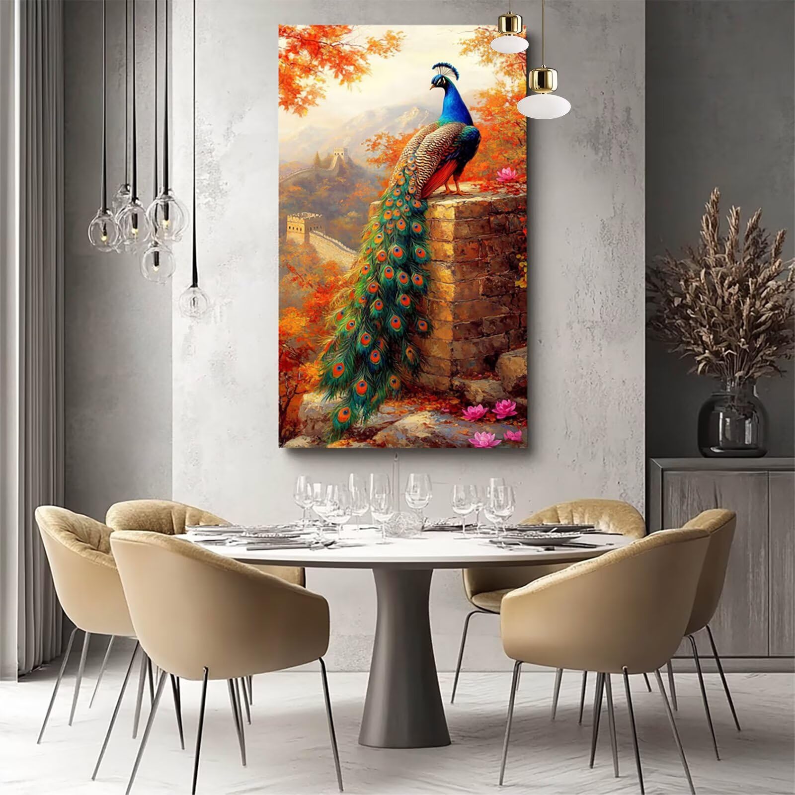 画材 Peacockesque Amazon.com: Peacock Paint by Numbers for Adults, Canvas for