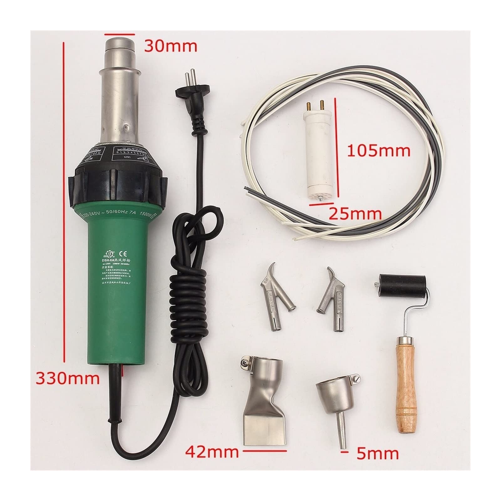 Pistolet termiczny 1600 W Opalarka Elektryczna gorąca wiatrówka Suszarka do włosów Suszarka do włosów Dmuchawa lutownicza do zderzaka PP PVC Folia termokurczliwa Plastikowa latarka Narzędzie Narzędzia
