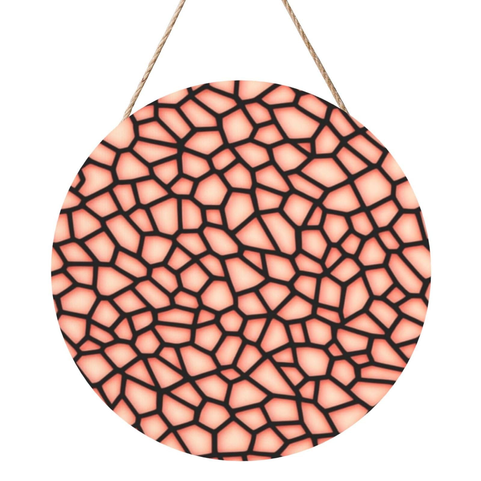 InOmak Rose Printed Pattern, Round Wood Panel Painting 12 in, Wall Hanging Painting For Home