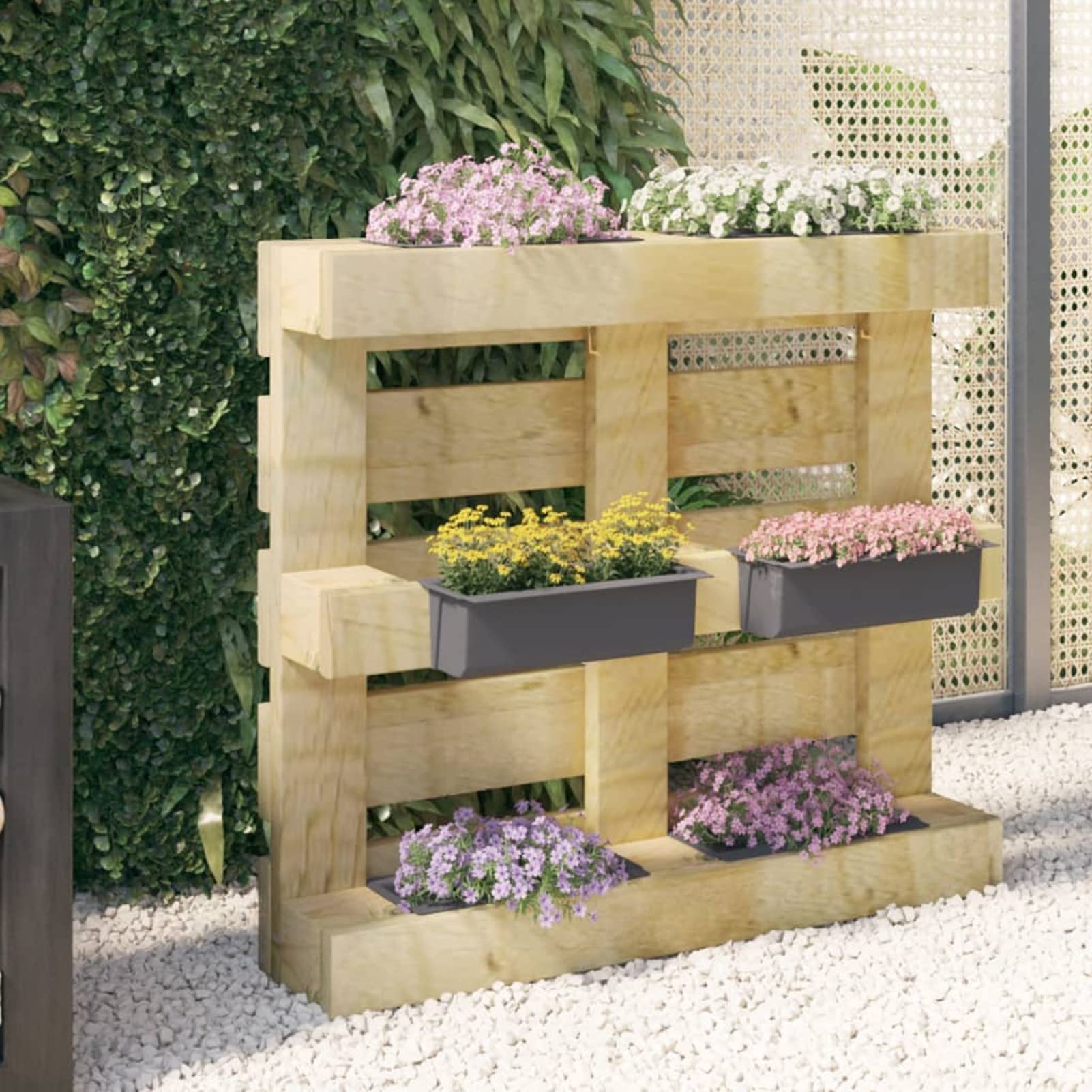 Jardineras para europalés 12 uds, Huerto Urbano Terraza, Huerto En Casa, Tierra Huerto Urbano, Huerto Vertical, Mesa De Cultivo, PP Gris 36x13,5x9,5 cm