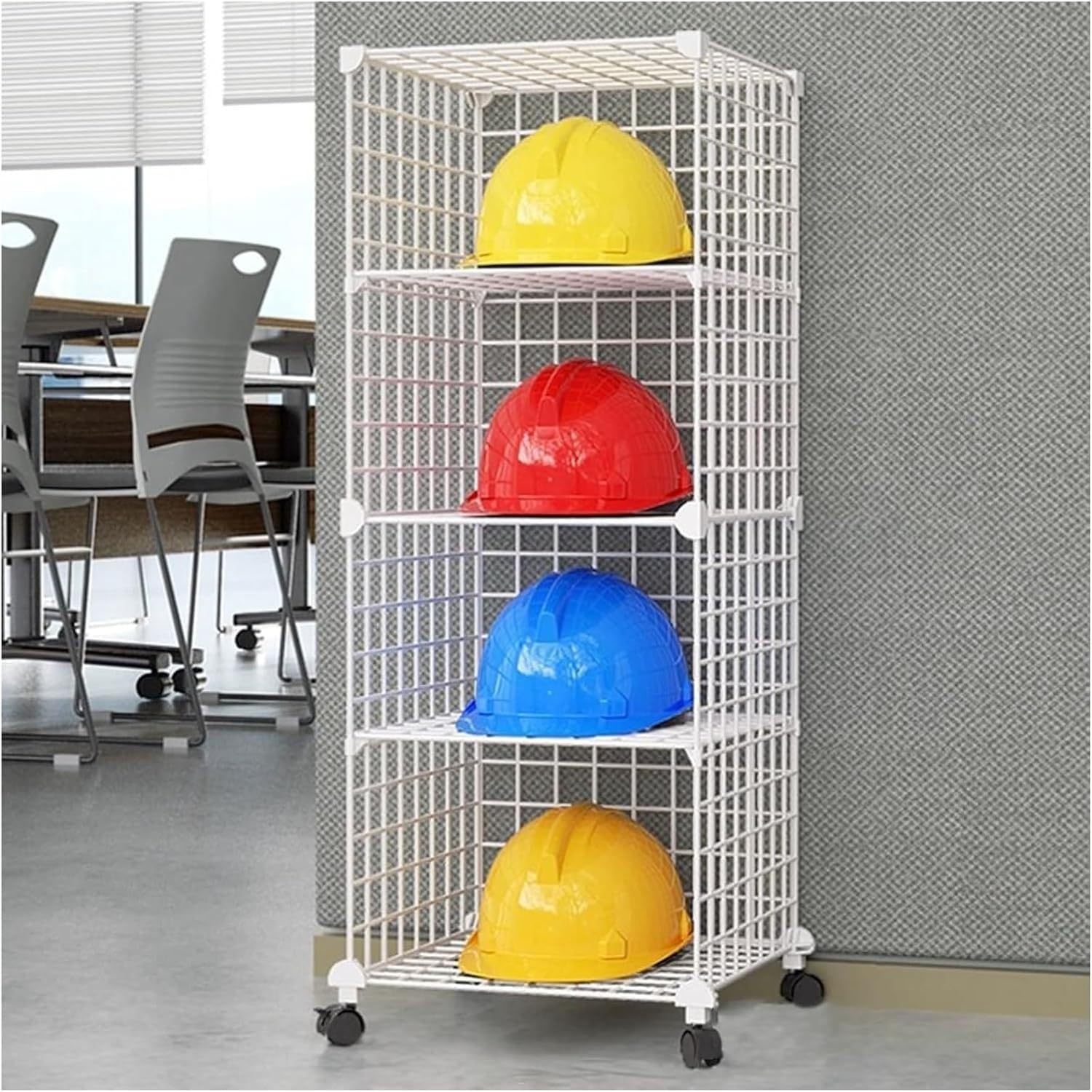 Espositore per casco, organizer impilabile per cappelli rigidi, scaffale regolabile per negozi al dettaglio e attrezzature di sicurezza per officina
