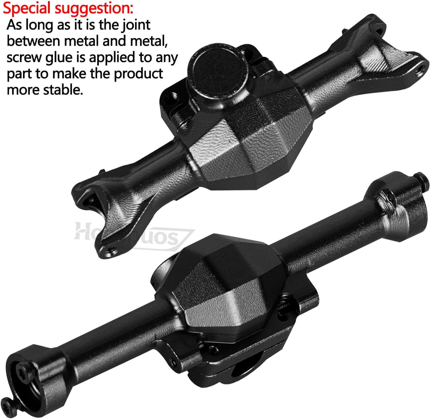 RC Front&Rear Axles Housing Upgrades Part for 1/30 SCX30 Jeep Wrangler JLU 4X4/F0rd Bronco 4X4 Chev rolet K10,Aluminum Front Rear Outer Cover Housing Hops Up,Black