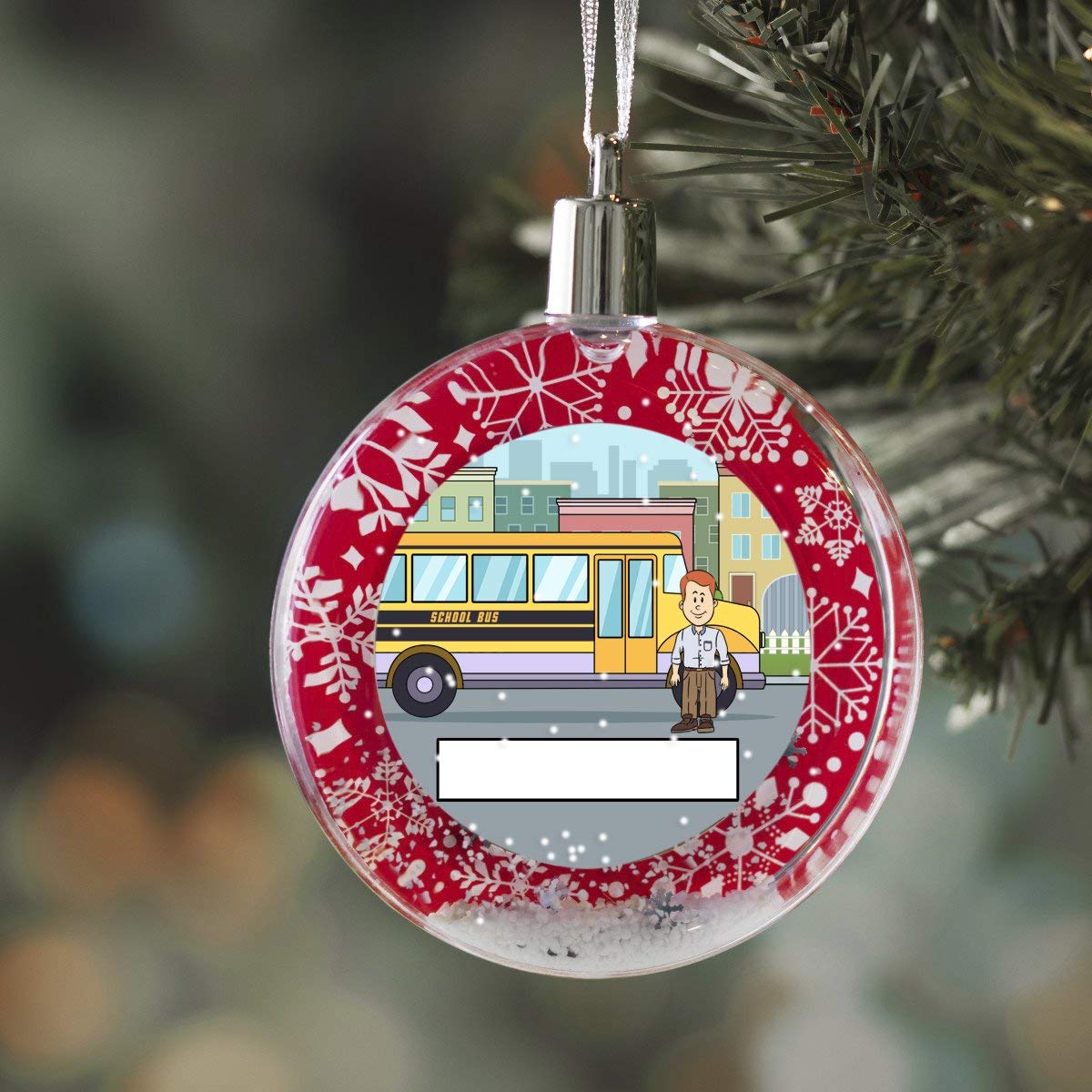 PrintedPerfection.com Personalized StoryLine Cartoon Caricature Snow Globe Christmas Ornament: Farmers with Hats - Couple