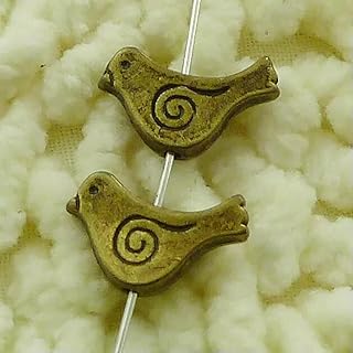 204 espaciadores de pájaros chapados en Bronce, 15 x 9 mm, S3477, para Hacer Joyas.