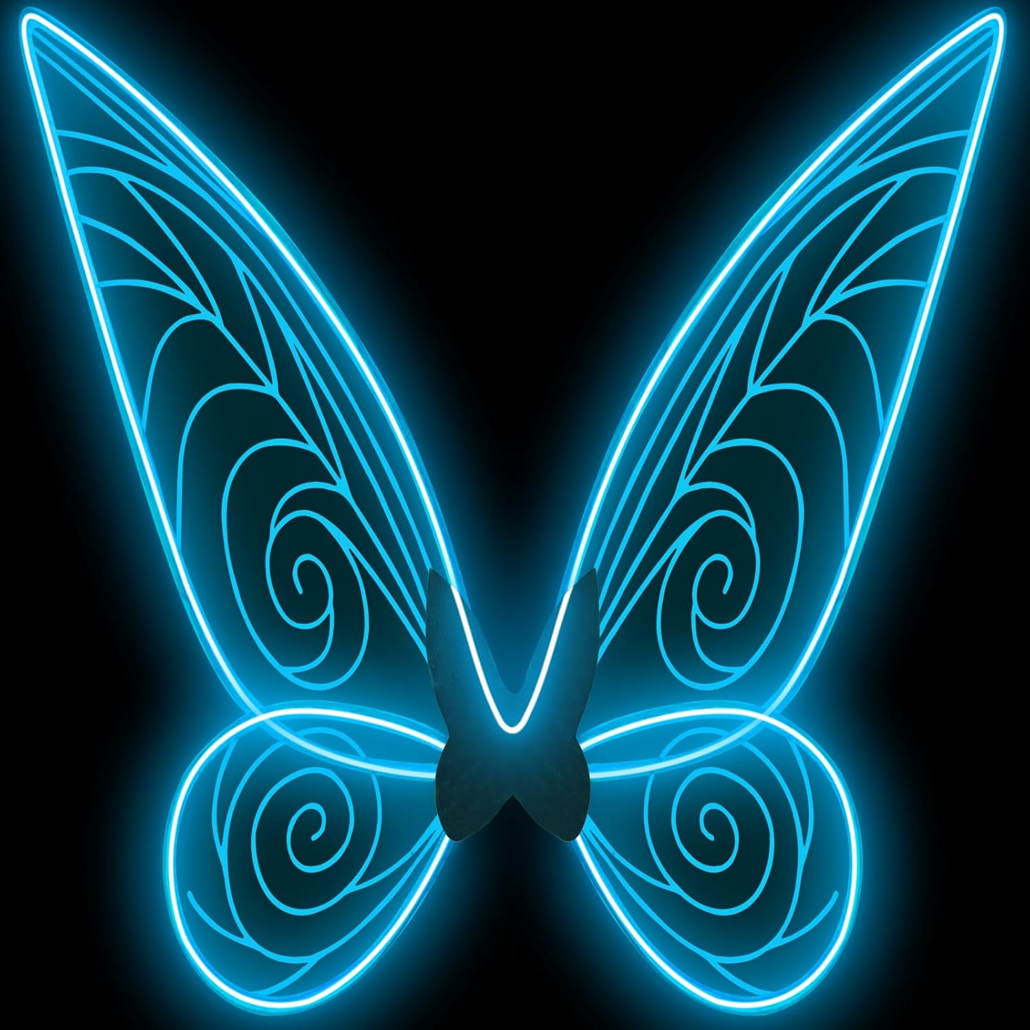 quescu Light up Fairy Wings for Adults,Electroluminescent Wire LED Butterfly Wings for Girls Women,Halloween Costume Dress Up Blue