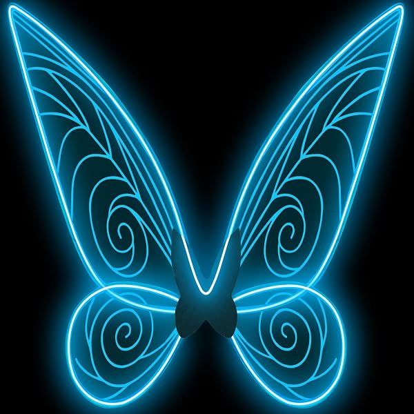 quescu Light up Fairy Wings for Adults,Electroluminescent Wire LED Butterfly Wings for Girls Women,Halloween Costume Dre