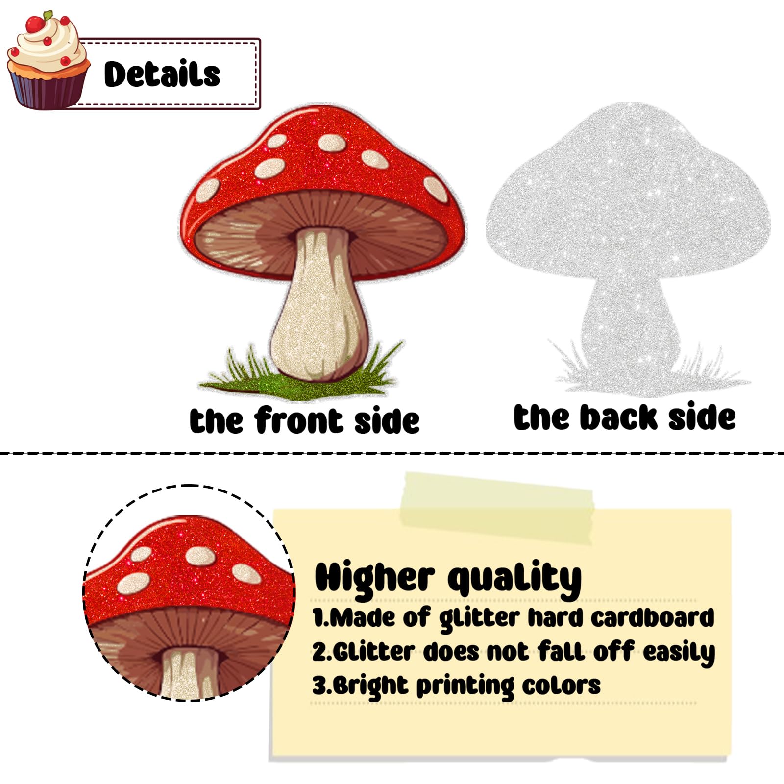 18 PCS Red Mushroom Cupcake Toppers for Boys Girls Baby Shower Frog Fairy Tale Garden Forest Cake Decor Mushroom Birthday Themed Party Decorations Supplies