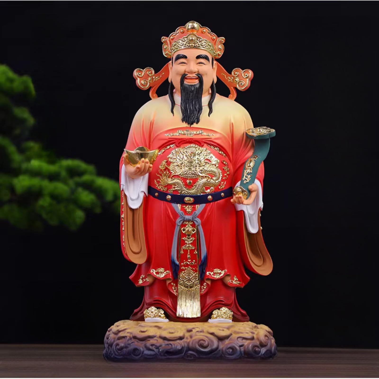 Aottsd Manjushri Buddha Statue Brass Home Altar Worship Tabletop Decor 28Cm