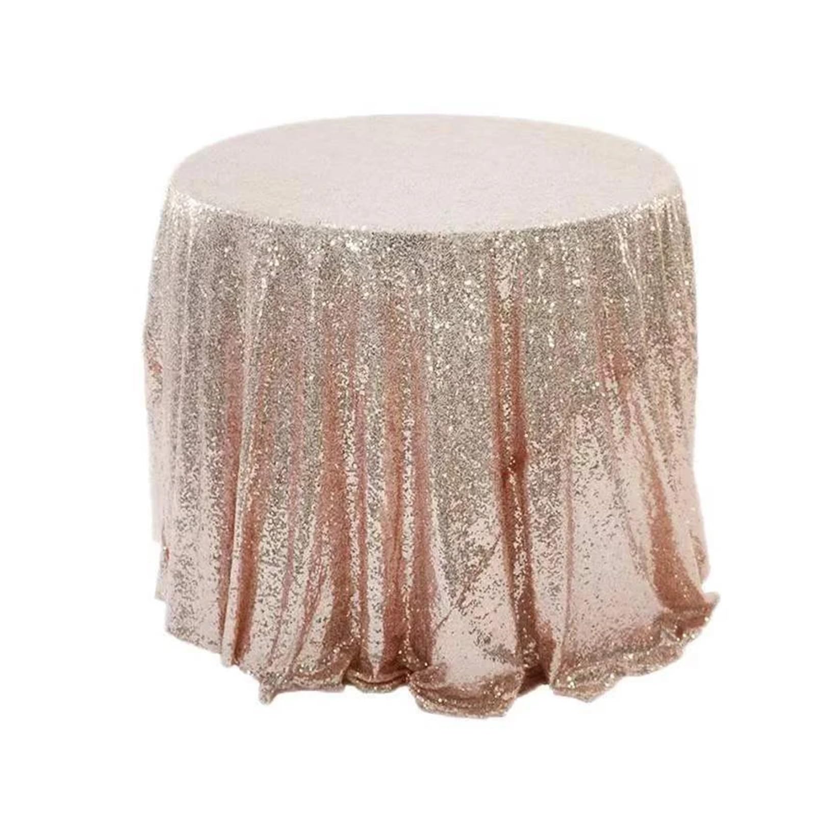 EKalgretrA Sequin Tablecloth Round Sequin Table Cloth Shiny Glitter tablecloth Wedding Party Home Sparkling Decoration(Rose gold,Diameter -100cm)