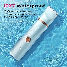 Bikini Trimmer for Women Pubic Hair: 2 in 1 Electric Razors for Women - Rechargeable Electric Shaver - IPX7 Waterproof Lady Shaver for Travel & Shower Use in Summer (Blue)