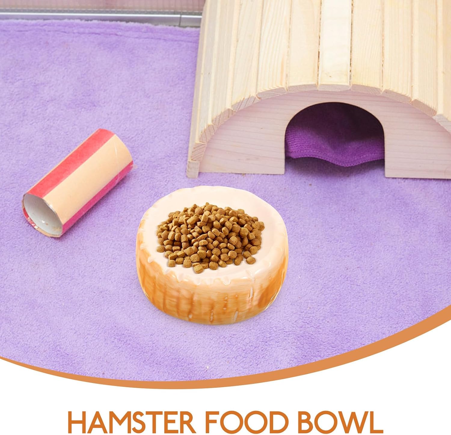 NUOBESTY Ceramic Hamster Bowl Small Animal Food Dish Anti-tip Pet Feeding Bowl for Hamsters Gerbils Chinchillas and Rabbits