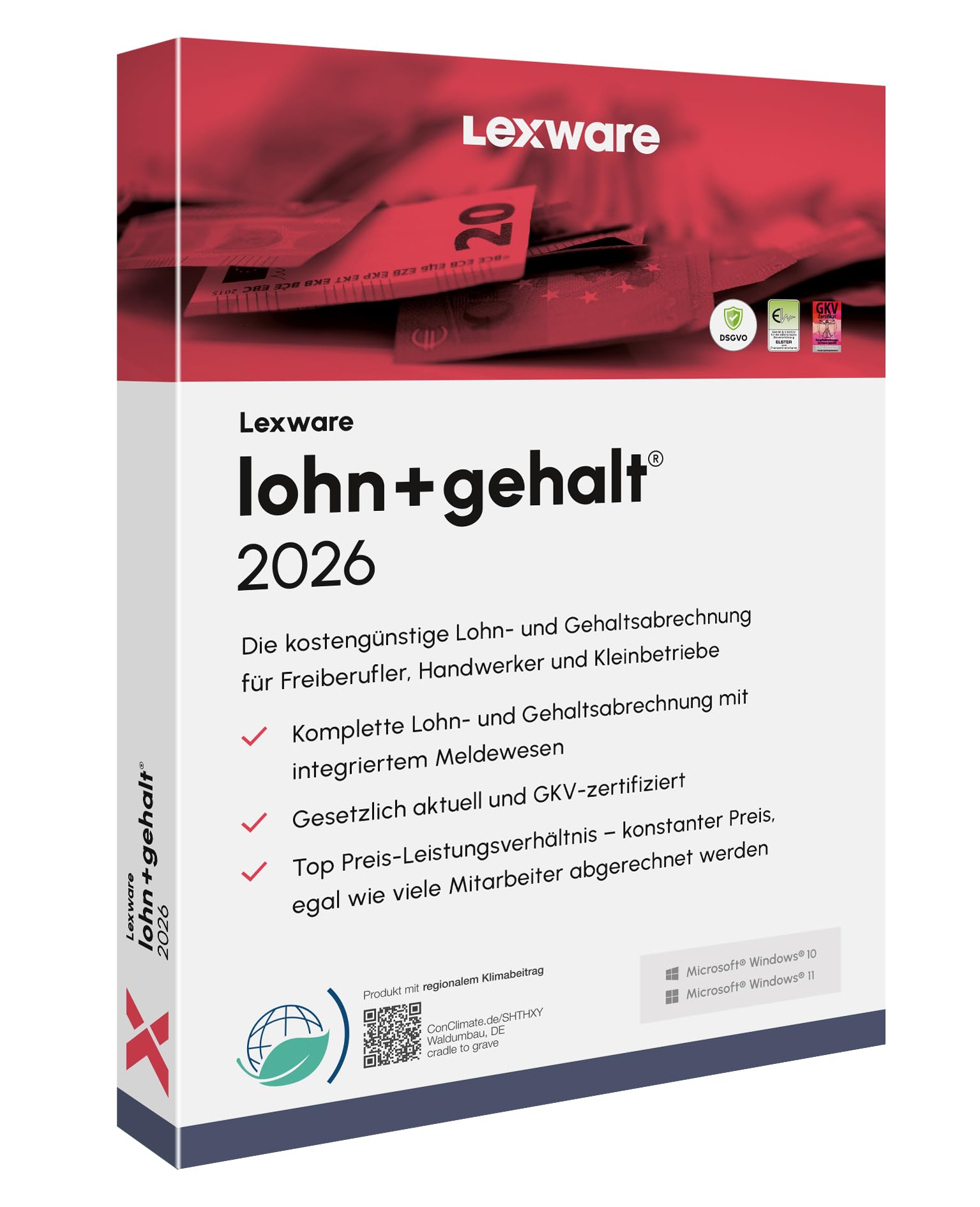 Lexware lohn+gehalt 2026 | Basis | Minibox (365 Tage) | Einfache Lohn- und Gehaltsabrechnungs-Software