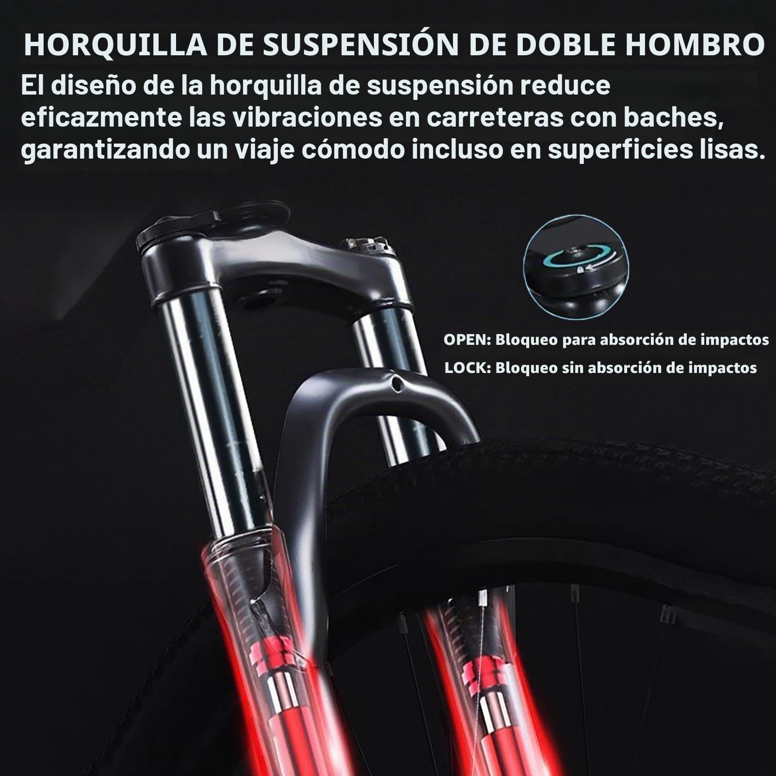 Bicicleta De Montaña Plegable De 24/26 Pulgadas con Suspensión Doble De 21 Velocidades Y Ruedas Integradas, Cuadro De Acero De Alto Carbono, para Adultos, Hombres Y Mujeres