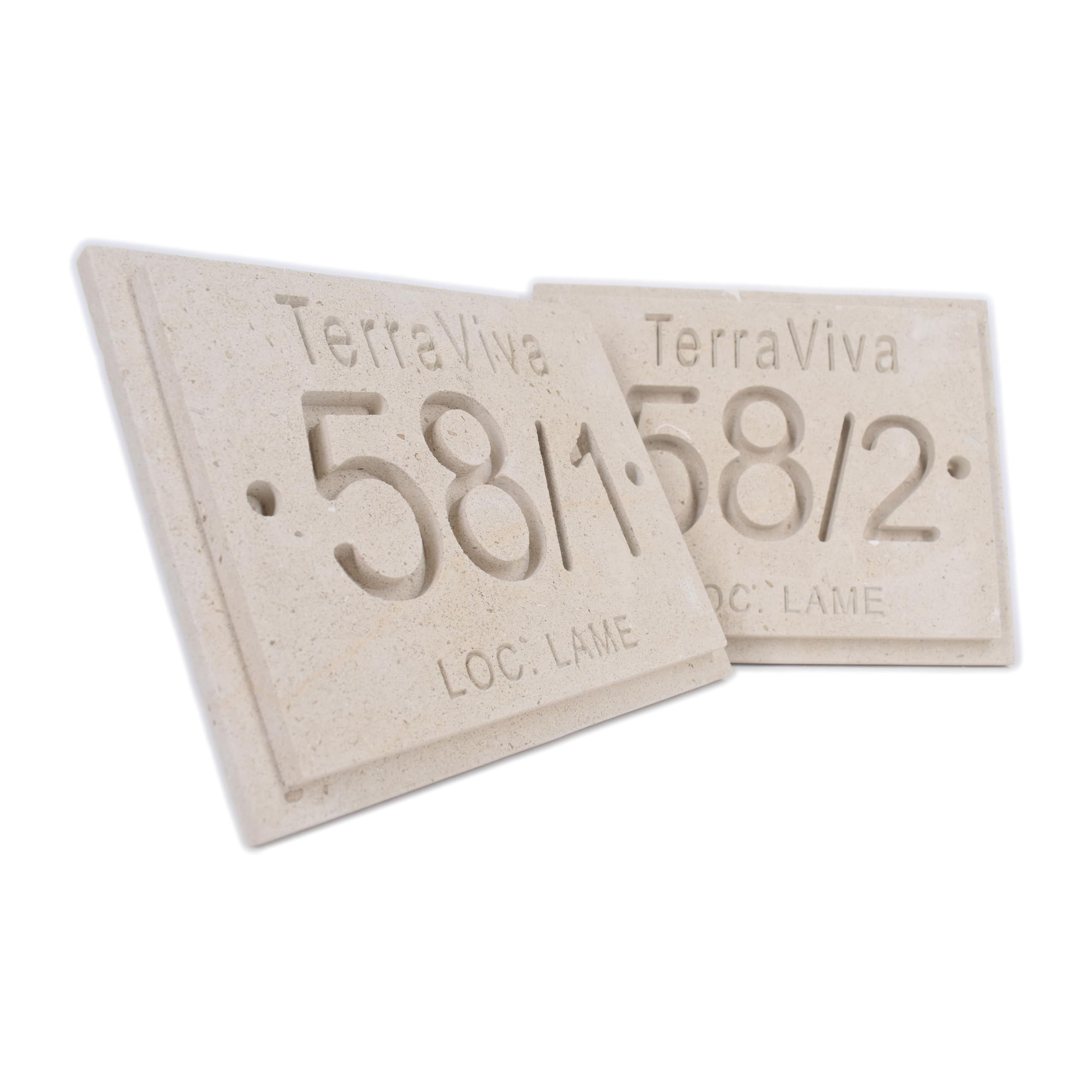 Numero civico esterno personalizzato inciso con nome della Via in Pietra Leccese misura 20x16cm numeri lettere da esterno targhetta cassetta postale campanello porta ingresso villa belle arti