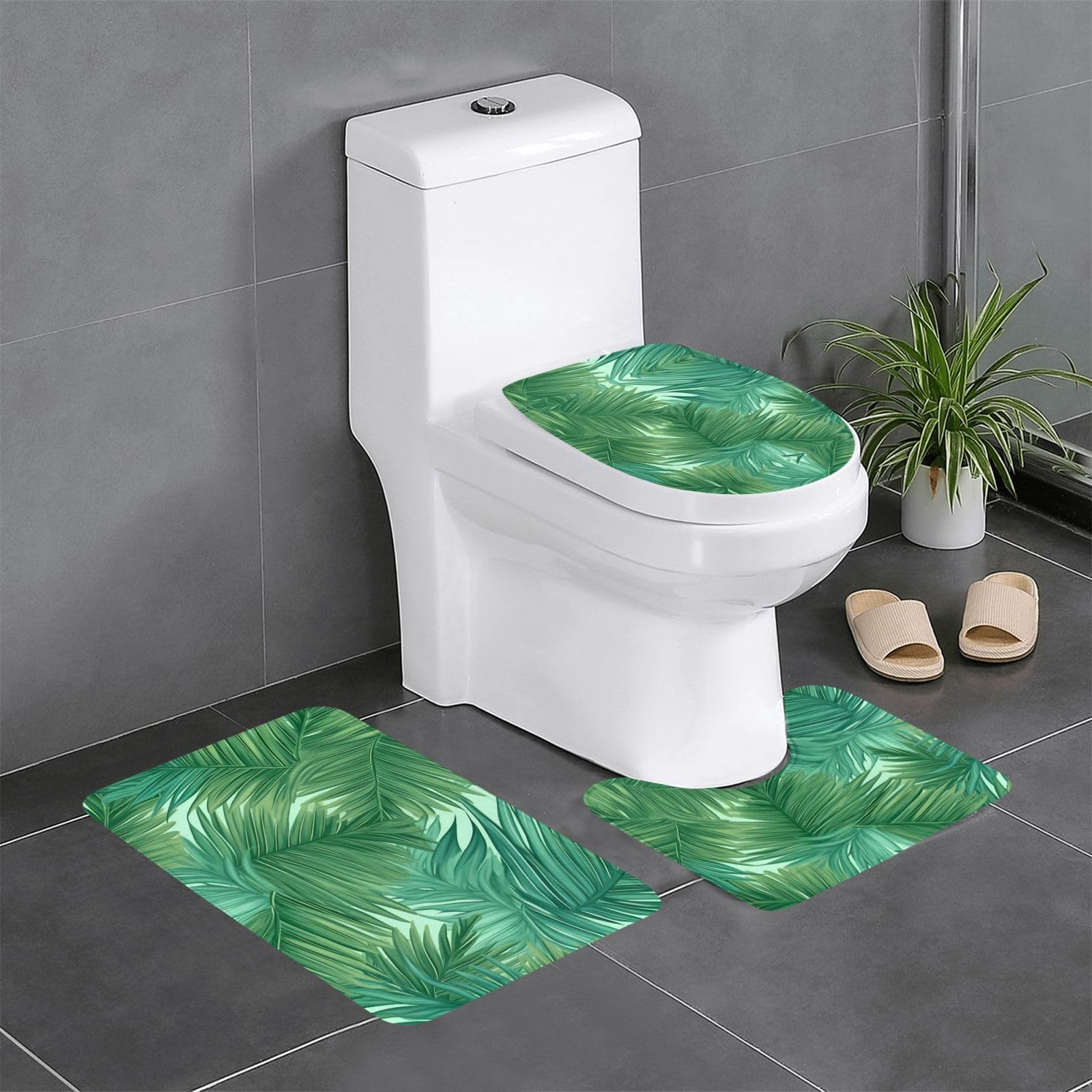 Tapis de bain palmier antidérapants pour une ambiance spa à la maison