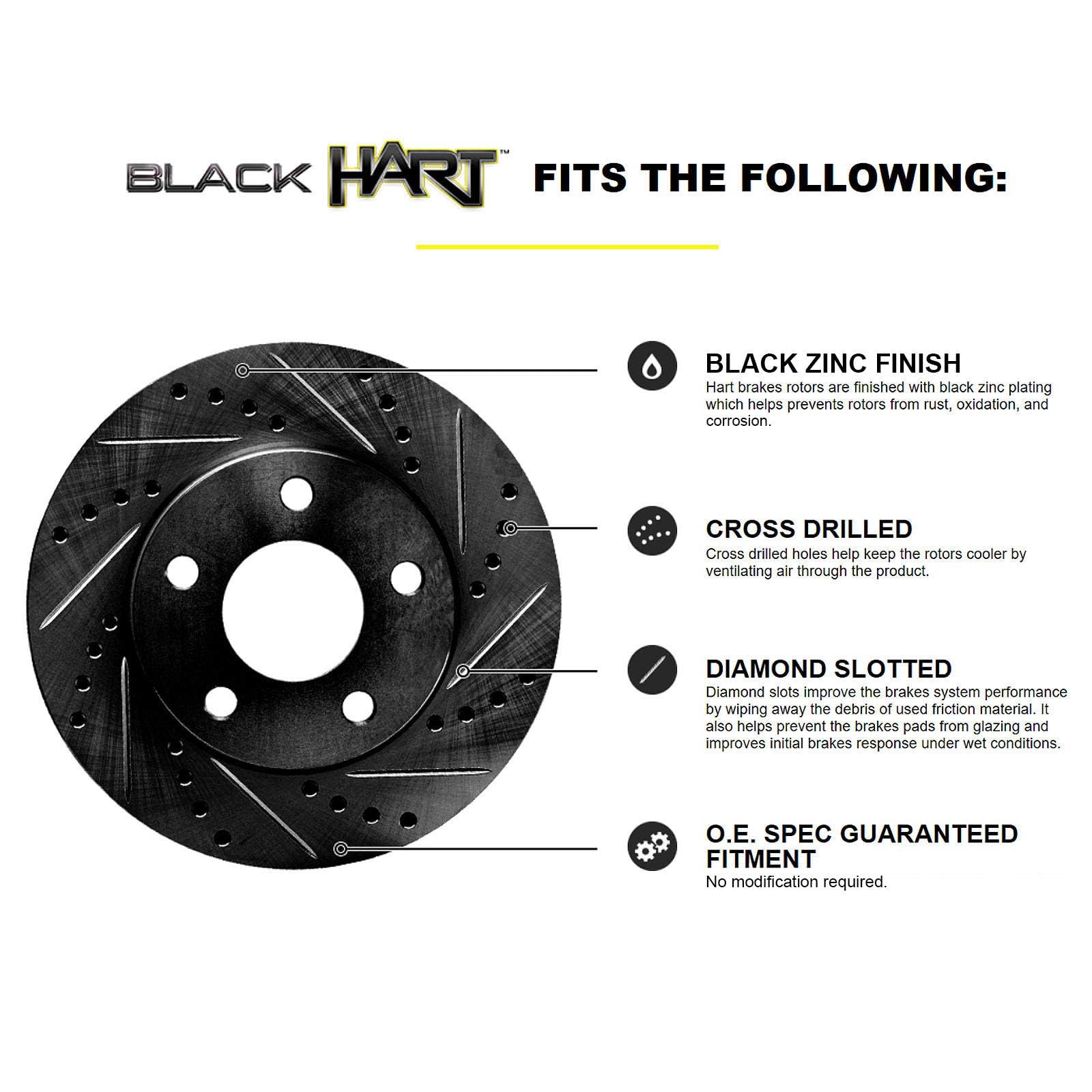 Hart Brakes Komplett-Bremsset Vorne & Hinten – Keramik-Bremsbeläge & Gebohrte Rotoren Für Mehr Sicherheit