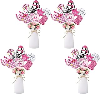 Cowgirl Table Centerpiece Sticks Toppers - NOVBAUB 36PCS Disco Cowgirl Bachelorette Party Decorations Cowgirl Party Decorations Centerpieces for Tables Lets Go Girls Table