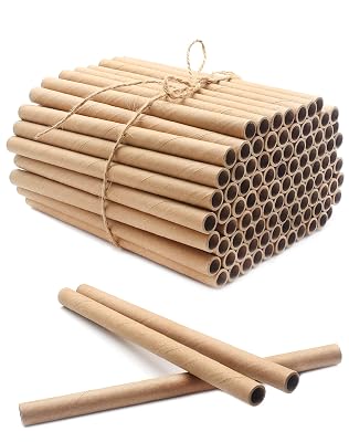 Benvo 100 Pieces Mason Bee Tubes 6 Inches Nesting Refill Cardboard Tubes Bee House Paper Inserts Replacement Liners for Mason Bee House Bee Hotels Bee Condo Beekeeper Accessory(5/16 Inch Diameter)