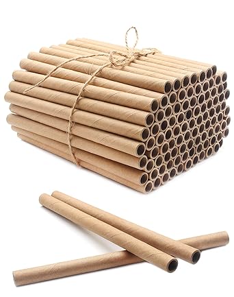 Benvo 100 Pieces Mason Bee Tubes 6 Inches Nesting Refill Cardboard Tubes Bee House Paper Inserts Replacement Liners for Mason Bee House Bee Hotels Bee Condo Beekeeper Accessory5/16 Inch Diameter