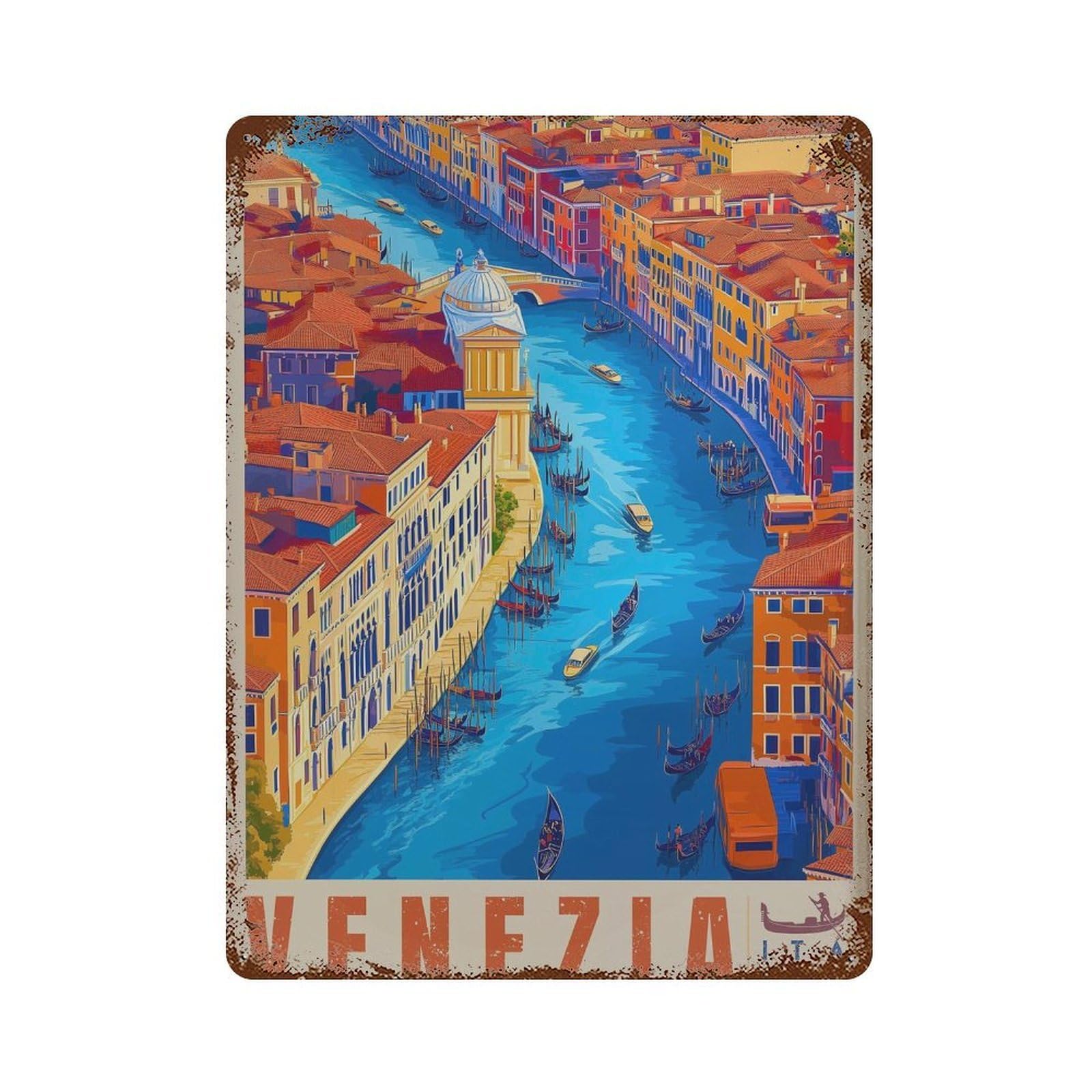 xiaoxiaoshen Venice Italy Travel Gondola Canal (2) Wall Decor Art Metal Tin Poster Modern Home Decor Art Home Bar Shop Decorations Vintage Sign 40x30cm