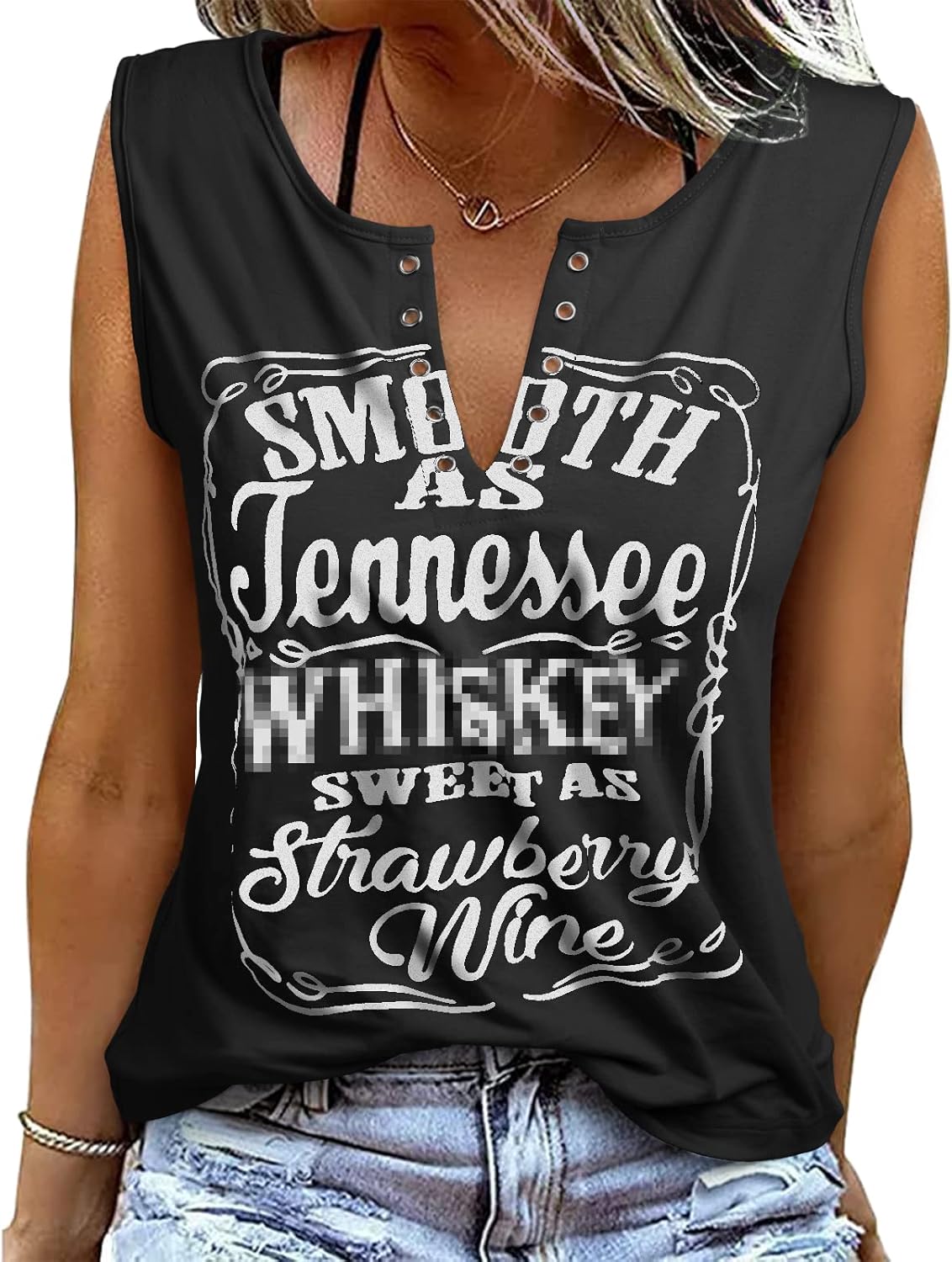 heekpek Women Vest Tops V Neck Casual Summer Tee Tops Sleeveless Cotton Graphic Print Ladies Vests Tank Tops