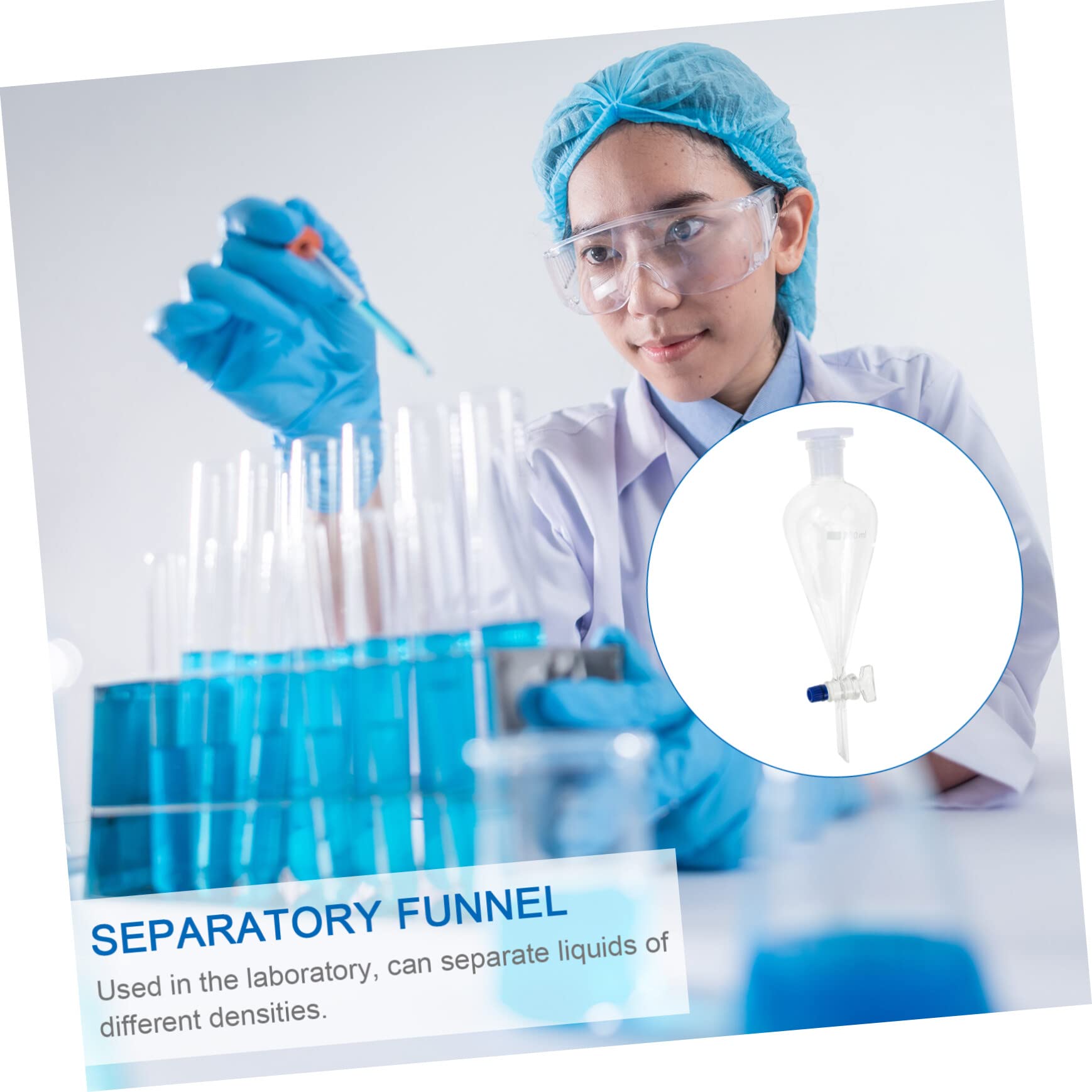 ULTECHNOVO Birnenförmiger Scheidetrichter Glasgelenk Glastrichter Extra Großer Trichter Laborglas Glasscheidetrichter Scheidetrichter 500Ml Konisch Scheidetrichter Zubehör Konisch