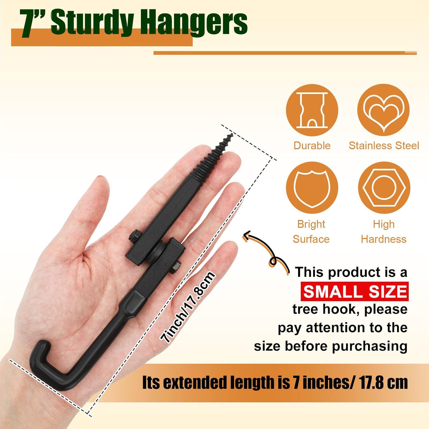 Sadnyy 7'' Tree Stand Bow Hanger Folding Tree Stand Bow Holder Hunting Accessories for Hunting Archery Hanger Multi Purpose for Outdoors Sports