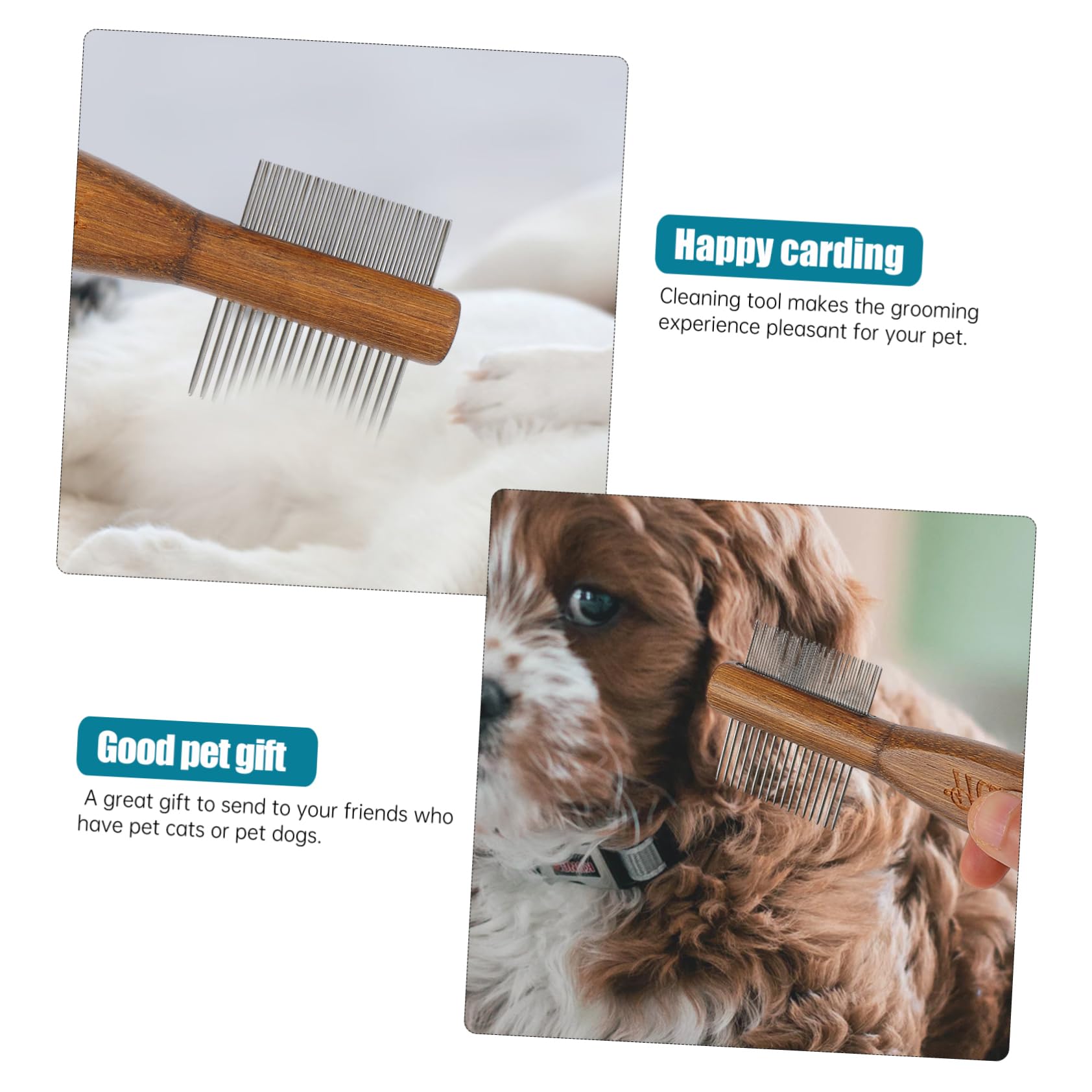 Kisangel 3piezas Cepillo Para Perros y Gatos Mango De Herramienta De Deshedding Efectiva Peine Para Eliminar Pelo Suelto y Enredos Para Cuidado y Limpieza De Mascotas